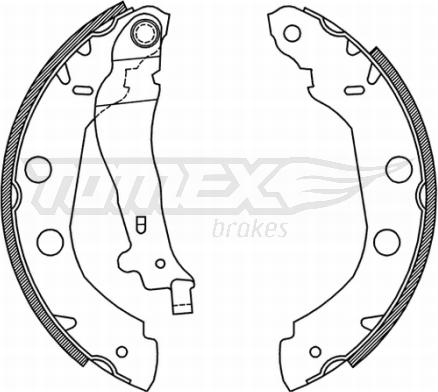 TOMEX brakes TX 21-01 - Комплект тормозных колодок, барабанные autospares.lv