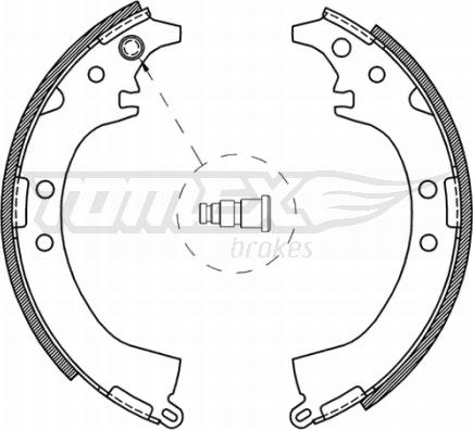 TOMEX brakes TX 21-07 - Комплект тормозных колодок, барабанные autospares.lv