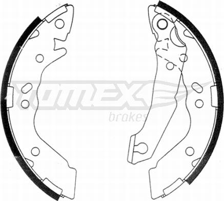 TOMEX brakes TX 21-36 - Комплект тормозных колодок, барабанные autospares.lv