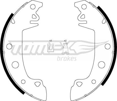 TOMEX brakes TX 21-28 - Комплект тормозных колодок, барабанные autospares.lv