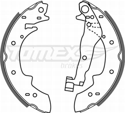 TOMEX brakes TX 21-22 - Комплект тормозных колодок, барабанные autospares.lv