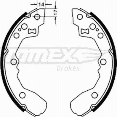 TOMEX brakes TX 21-78 - Комплект тормозных колодок, барабанные autospares.lv