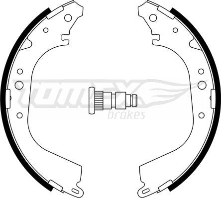 TOMEX brakes TX 23-35 - Комплект тормозных колодок, барабанные autospares.lv