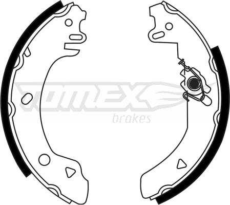 TOMEX brakes TX 23-22 - Комплект тормозных колодок, барабанные autospares.lv