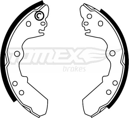 TOMEX brakes TX 22-47 - Комплект тормозных колодок, барабанные autospares.lv