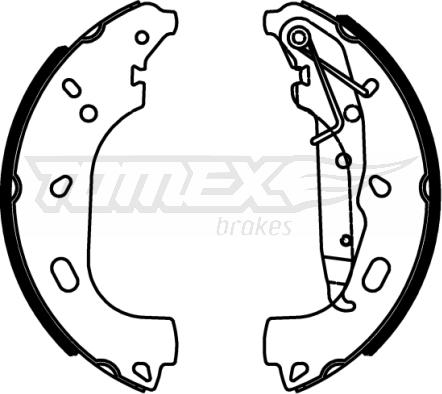 TOMEX brakes TX 22-57 - Комплект тормозных колодок, барабанные autospares.lv
