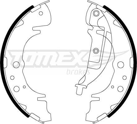 TOMEX brakes TX 22-06 - Комплект тормозных колодок, барабанные autospares.lv