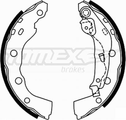 TOMEX brakes TX 22-00 - Комплект тормозных колодок, барабанные autospares.lv