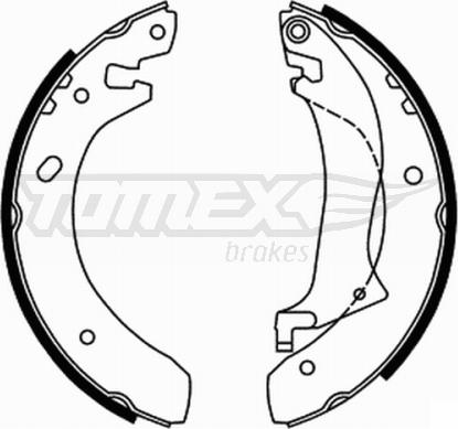 TOMEX brakes TX 22-02 - Комплект тормозных колодок, барабанные autospares.lv