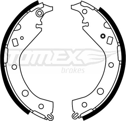 TOMEX brakes TX 22-07 - Комплект тормозных колодок, барабанные autospares.lv