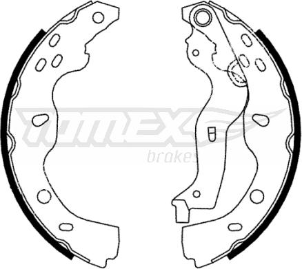 TOMEX brakes TX 22-38 - Комплект тормозных колодок, барабанные autospares.lv