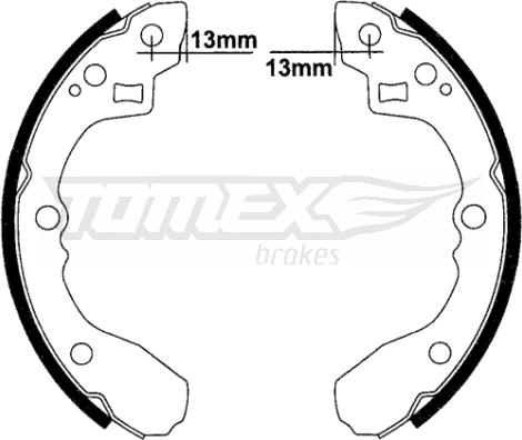 TOMEX brakes TX 22-33 - Комплект тормозных колодок, барабанные autospares.lv