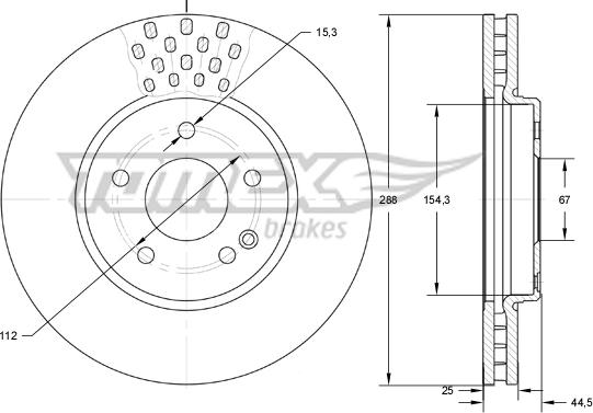 TOMEX brakes TX 74-09 - Тормозной диск autospares.lv