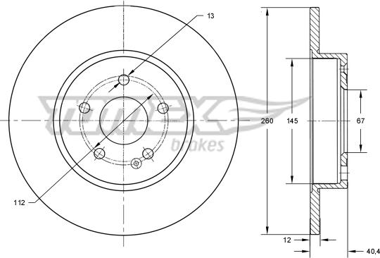 TOMEX brakes TX 74-06 - Тормозной диск autospares.lv