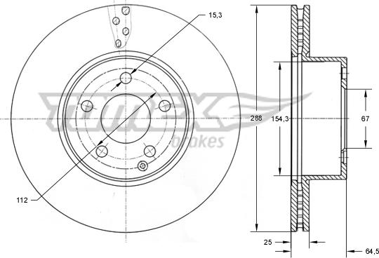 TOMEX brakes TX 74-03 - Тормозной диск autospares.lv