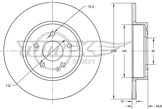 TOMEX brakes TX 74-07 - Тормозной диск autospares.lv