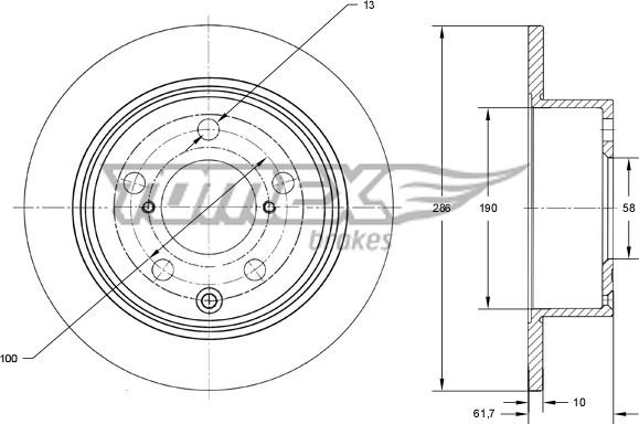 TOMEX brakes TX 74-15 - Тормозной диск autospares.lv