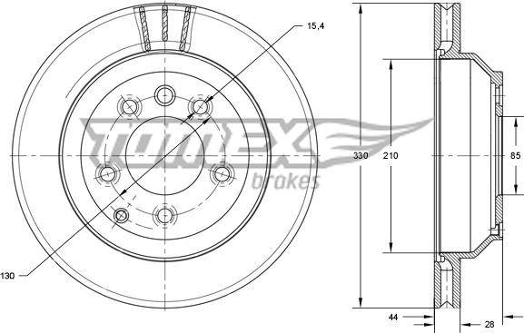 TOMEX brakes TX 74-16 - Тормозной диск autospares.lv