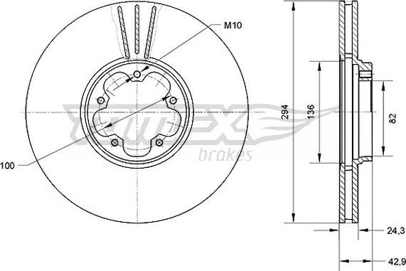 TOMEX brakes TX 70-96 - Тормозной диск autospares.lv