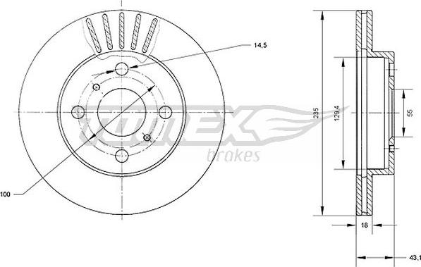 TOMEX brakes TX 70-97 - Тормозной диск autospares.lv