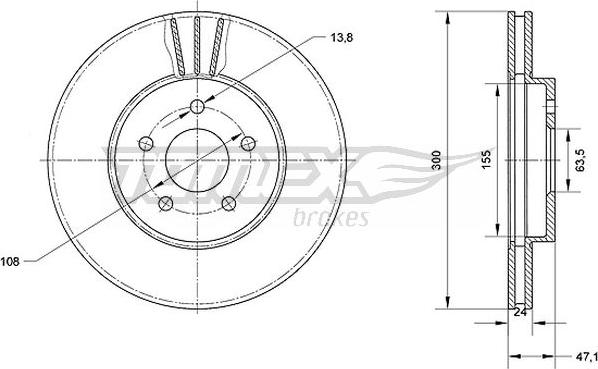 TOMEX brakes TX 70-44 - Тормозной диск autospares.lv