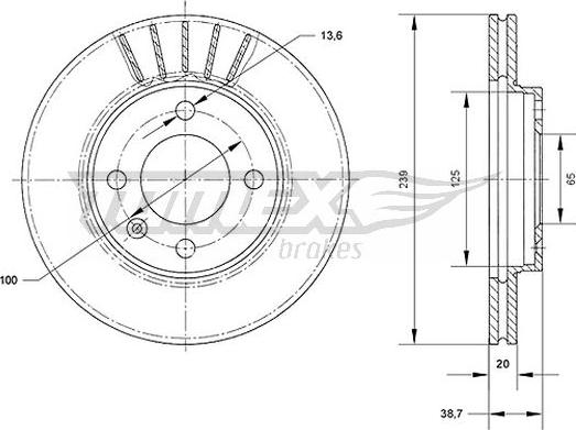 TOMEX brakes TX 70-46 - Тормозной диск autospares.lv