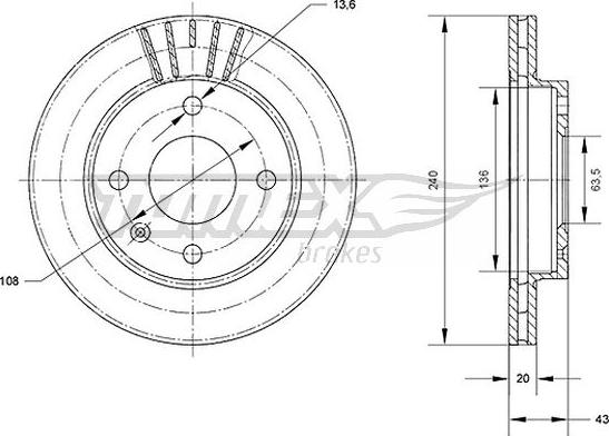 TOMEX brakes TX 70-40 - Тормозной диск autospares.lv