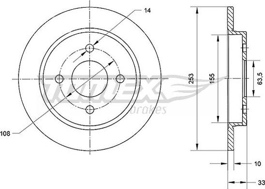 TOMEX brakes TX 70-47 - Тормозной диск autospares.lv