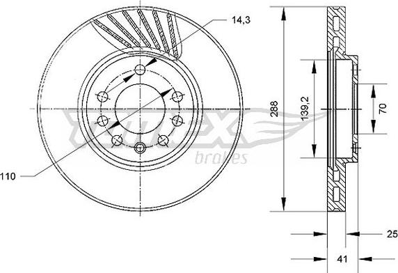 TOMEX brakes TX 70-55 - Тормозной диск autospares.lv