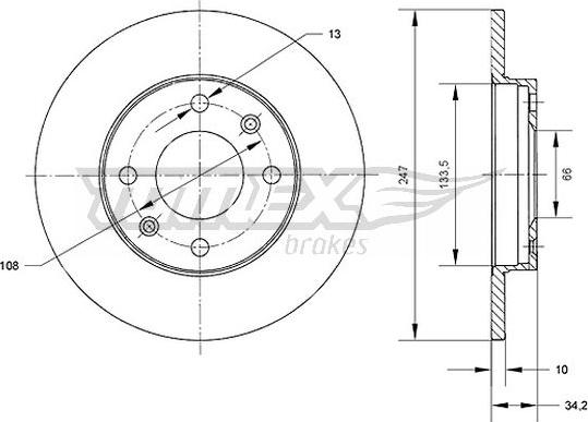 TOMEX brakes TX 70-50 - Тормозной диск autospares.lv