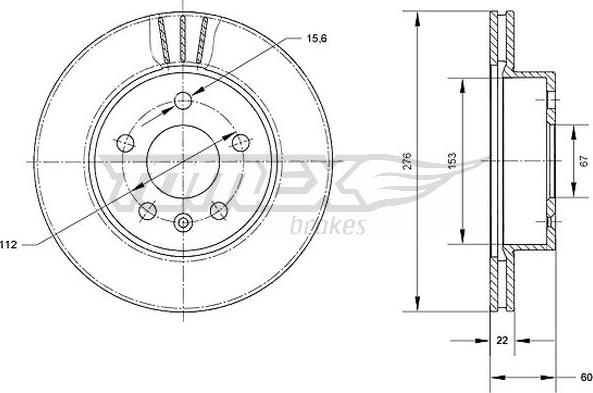 TOMEX brakes TX 70-52 - Тормозной диск autospares.lv