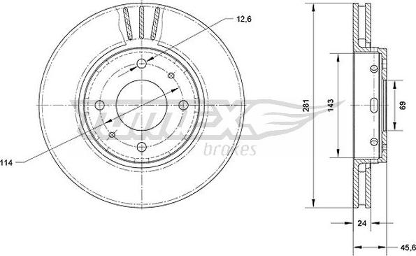 TOMEX brakes TX 70-69 - Тормозной диск autospares.lv