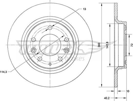 TOMEX brakes TX 70-66 - Тормозной диск autospares.lv