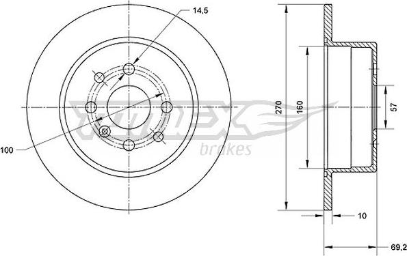 TOMEX brakes TX 70-63 - Тормозной диск autospares.lv