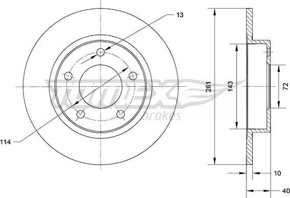 TOMEX brakes TX 70-67 - Тормозной диск autospares.lv