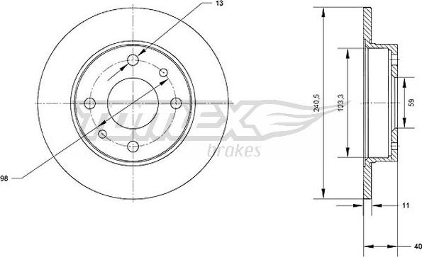 TOMEX brakes TX 70-04 - Тормозной диск autospares.lv