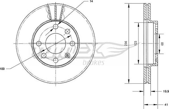 TOMEX brakes TX 70-08 - Тормозной диск autospares.lv