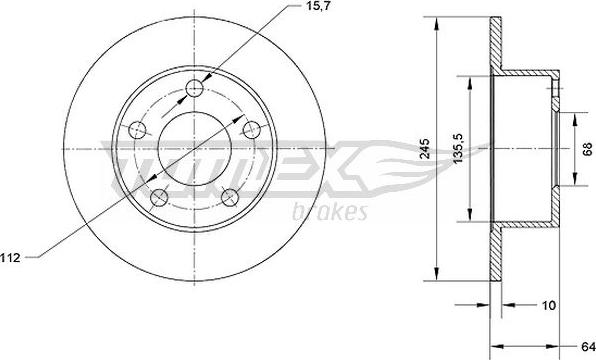 TOMEX brakes TX 70-02 - Тормозной диск autospares.lv