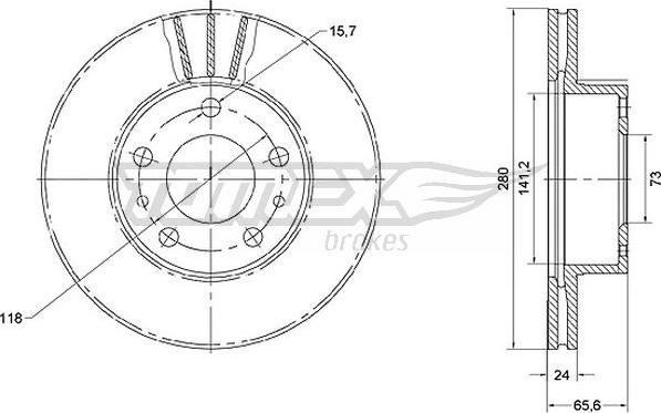 TOMEX brakes TX 70-19 - Тормозной диск autospares.lv