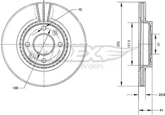 TOMEX brakes TX 70-10 - Тормозной диск autospares.lv