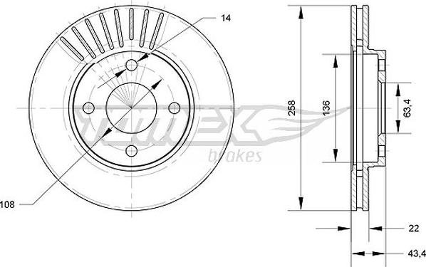 TOMEX brakes TX 70-13 - Тормозной диск autospares.lv