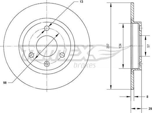 TOMEX brakes TX 70-86 - Тормозной диск autospares.lv