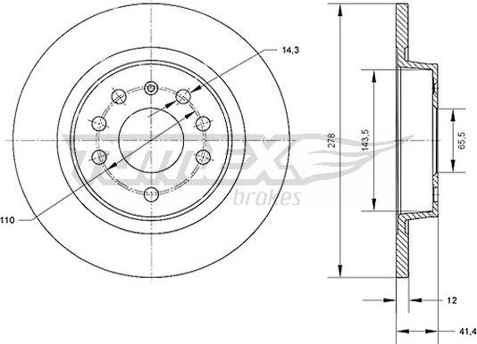 TOMEX brakes TX 70-81 - Тормозной диск autospares.lv