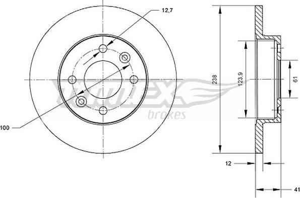 TOMEX brakes TX 70-36 - Тормозной диск autospares.lv