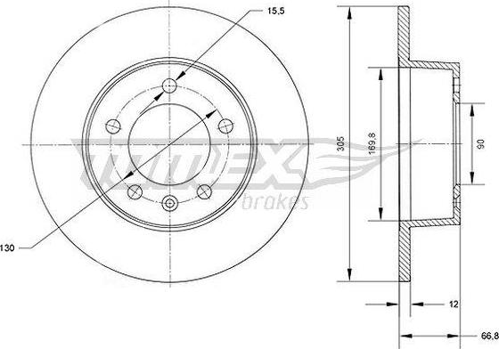 TOMEX brakes TX 70-37 - Тормозной диск autospares.lv