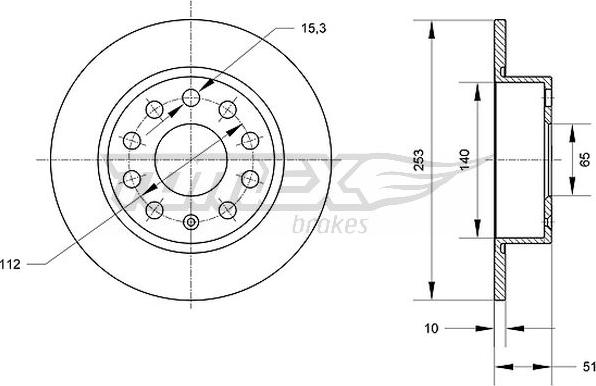 TOMEX brakes TX 70-29 - Тормозной диск autospares.lv