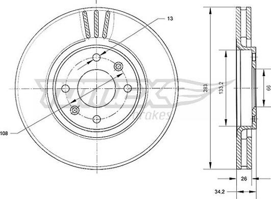 TOMEX brakes TX 70-24 - Тормозной диск autospares.lv