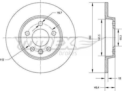 TOMEX brakes TX 70-26 - Тормозной диск autospares.lv