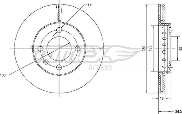 TOMEX brakes TX 70-20 - Тормозной диск autospares.lv