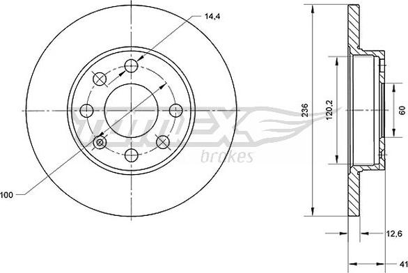 TOMEX brakes TX 70-28 - Тормозной диск autospares.lv